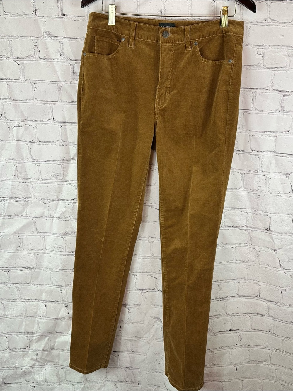 Talbots Corduroy Straight-Leg Pant Camel Brown women 6 minimalist neutral preppy